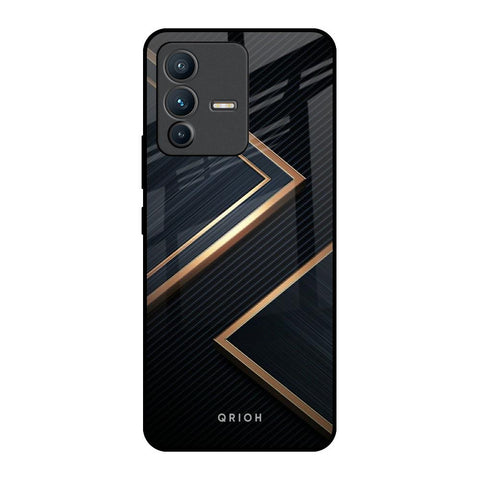 Sleek Golden & Navy Vivo V23 5G Glass Back Cover Online