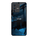 Polygonal Blue Box Vivo V23 5G Glass Back Cover Online