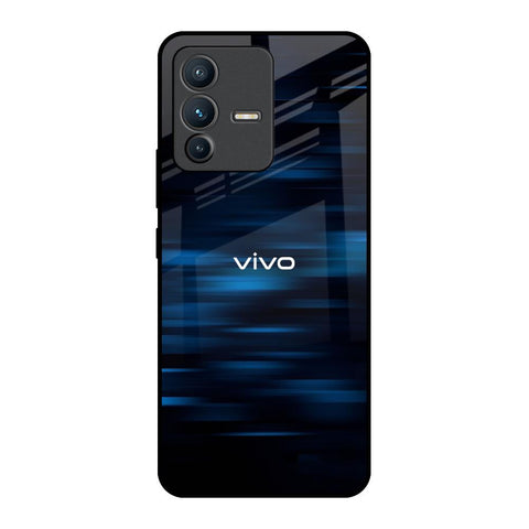 Blue Rough Abstract Vivo V23 5G Glass Back Cover Online