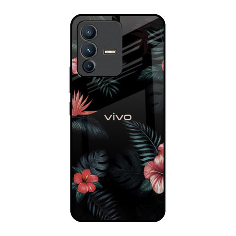 Tropical Art Flower Vivo V23 5G Glass Back Cover Online