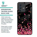 Heart Rain Fall Glass Case For Vivo V23 5G