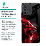 Red Angry Lion Glass Case for Vivo V23 5G