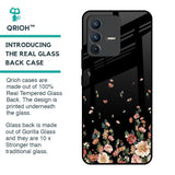 Floating Floral Print Glass Case for Vivo V23 5G