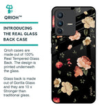 Black Spring Floral Glass Case for Vivo V23 5G