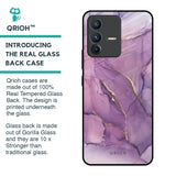 Purple Gold Marble Glass Case for Vivo V23 5G