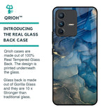 Blue Cool Marble Glass Case for Vivo V23 5G