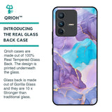 Alcohol ink Marble Glass Case for Vivo V23 5G