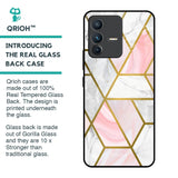 Geometrical Marble Glass Case for Vivo V23 5G