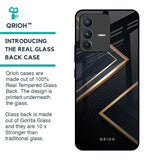 Sleek Golden & Navy Glass Case for Vivo V23 5G