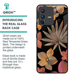 Lines Pattern Flowers Glass Case for Vivo V23 5G