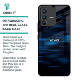 Blue Rough Abstract Glass Case for Vivo V23 5G