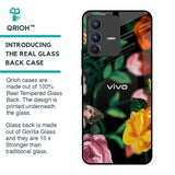 Flowers & Butterfly Glass Case for Vivo V23 5G