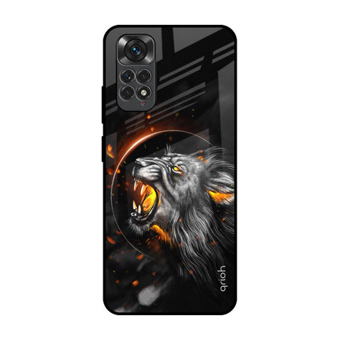 Aggressive Lion Redmi Note 11 Glass Back Cover Online