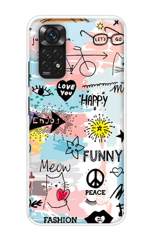 Happy Doodle Redmi Note 11 Back Cover