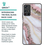 Pink & Gold Gllitter Marble Glass Case for Redmi Note 11T 5G