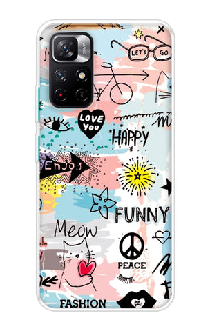 Happy Doodle Redmi Note 11T 5G Back Cover