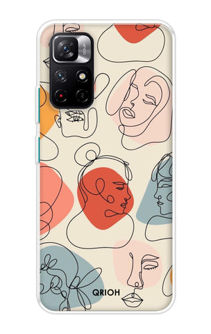 Abstract Faces Redmi Note 11T 5G Back Cover