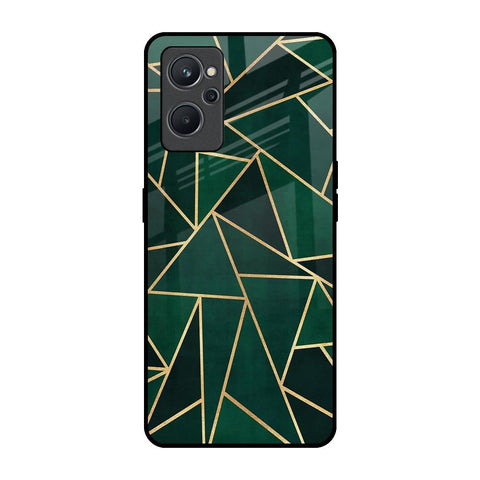 Abstract Green Realme 9i Glass Back Cover Online