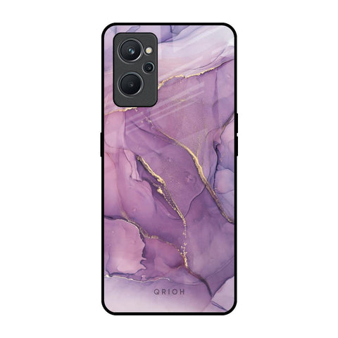 Purple Gold Marble Realme 9i Glass Back Cover Online