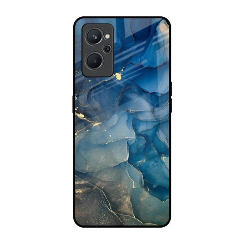 Blue Cool Marble Realme 9i Glass Back Cover Online