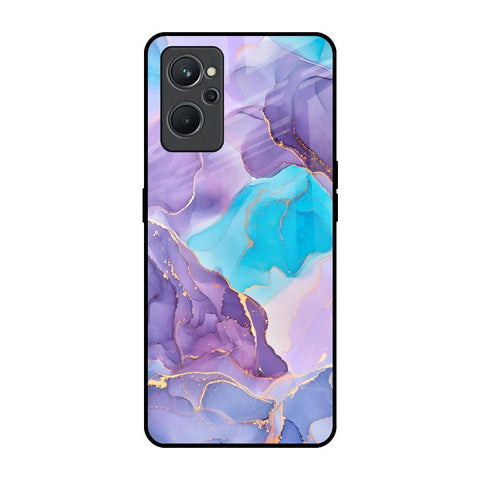 Alcohol ink Marble Realme 9i Glass Back Cover Online