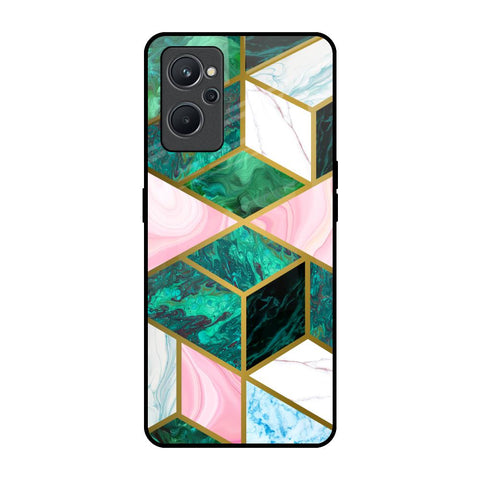 Seamless Green Marble Realme 9i Glass Back Cover Online