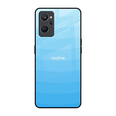 Wavy Blue Pattern Realme 9i Glass Back Cover Online