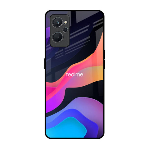 Colorful Fluid Realme 9i Glass Back Cover Online