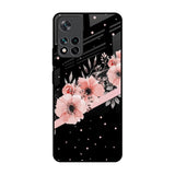 Floral Black Band Mi 11i Glass Back Cover Online