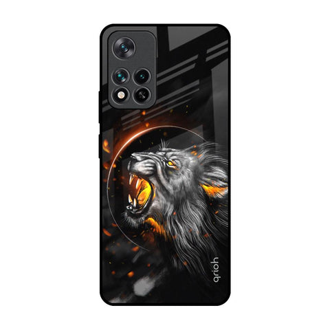 Aggressive Lion Mi 11i Glass Back Cover Online