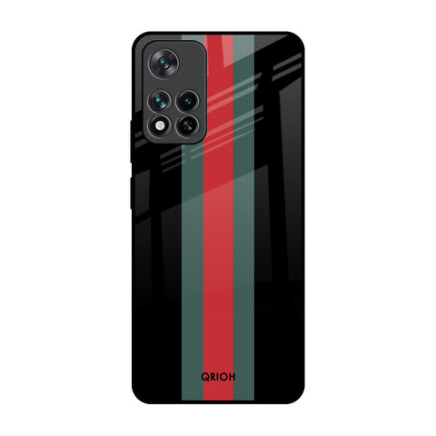 Vertical Stripes Mi 11i Glass Back Cover Online