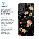 Black Spring Floral Glass Case for Mi 11i