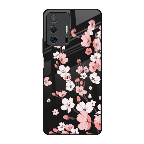 Black Cherry Blossom Mi 11T Pro 5G Glass Back Cover Online