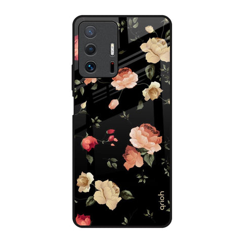 Black Spring Floral Mi 11T Pro 5G Glass Back Cover Online