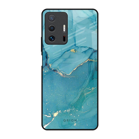 Blue Golden Glitter Mi 11T Pro 5G Glass Back Cover Online