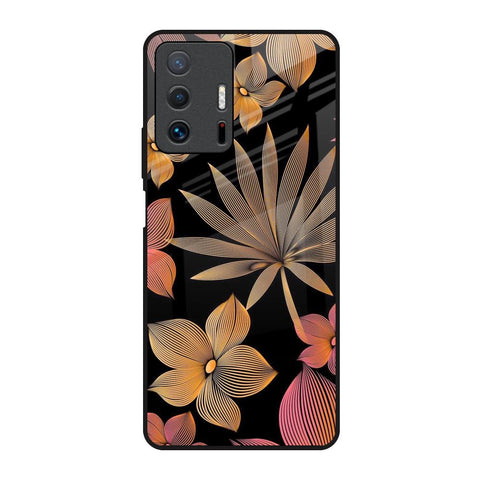 Lines Pattern Flowers Mi 11T Pro 5G Glass Back Cover Online