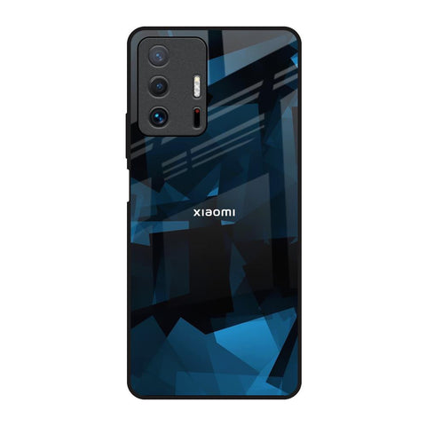 Polygonal Blue Box Mi 11T Pro 5G Glass Back Cover Online