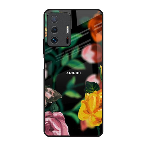 Flowers & Butterfly Mi 11T Pro 5G Glass Back Cover Online