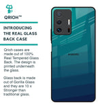 Green Triangle Pattern Glass Case for Mi 11T Pro 5G