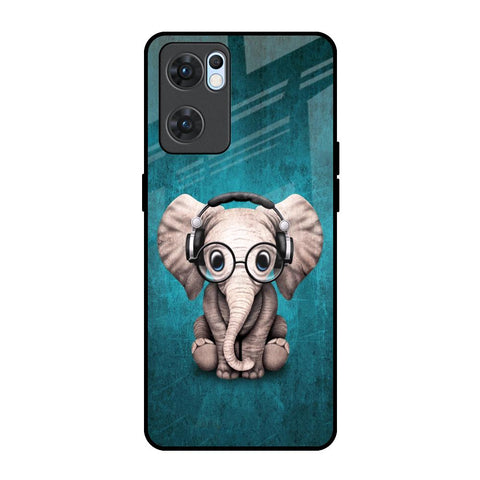 Adorable Baby Elephant Oppo Reno7 5G Glass Back Cover Online
