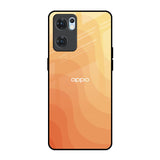 Orange Curve Pattern Oppo Reno7 5G Glass Back Cover Online