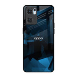 Polygonal Blue Box Oppo Reno7 5G Glass Back Cover Online