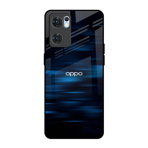 Blue Rough Abstract Oppo Reno7 5G Glass Back Cover Online