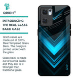 Vertical Blue Arrow Glass Case For Oppo Reno7 5G