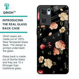 Black Spring Floral Glass Case for Oppo Reno7 5G