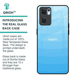 Wavy Blue Pattern Glass Case for Oppo Reno7 5G