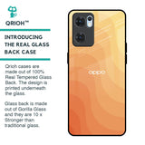 Orange Curve Pattern Glass Case for Oppo Reno7 5G