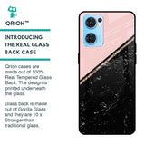 Marble Texture Pink Glass Case For Oppo Reno7 5G