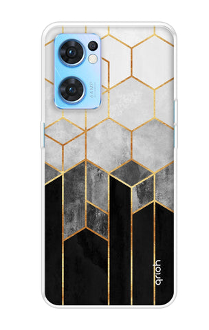 Hexagonal Pattern Oppo Reno7 5G Back Cover