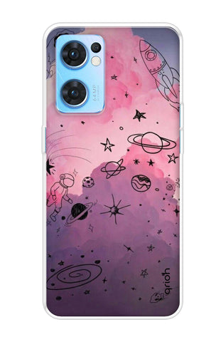 Space Doodles Art Oppo Reno7 5G Back Cover